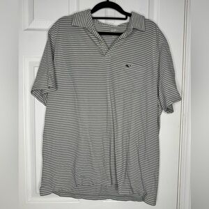 VINEYARD VINES Men’s Grey/White Striped Polo Top‎ Size Large